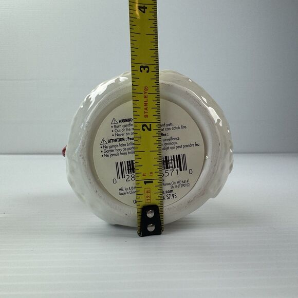 Hallmark Snowman Tealight Candle Holder Ceramic Red Scarf Green Hat Christmas - Picture 7 of 11